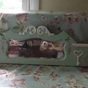 Shabby Chic, Farmhouse mirror with Bath Robe hooks.